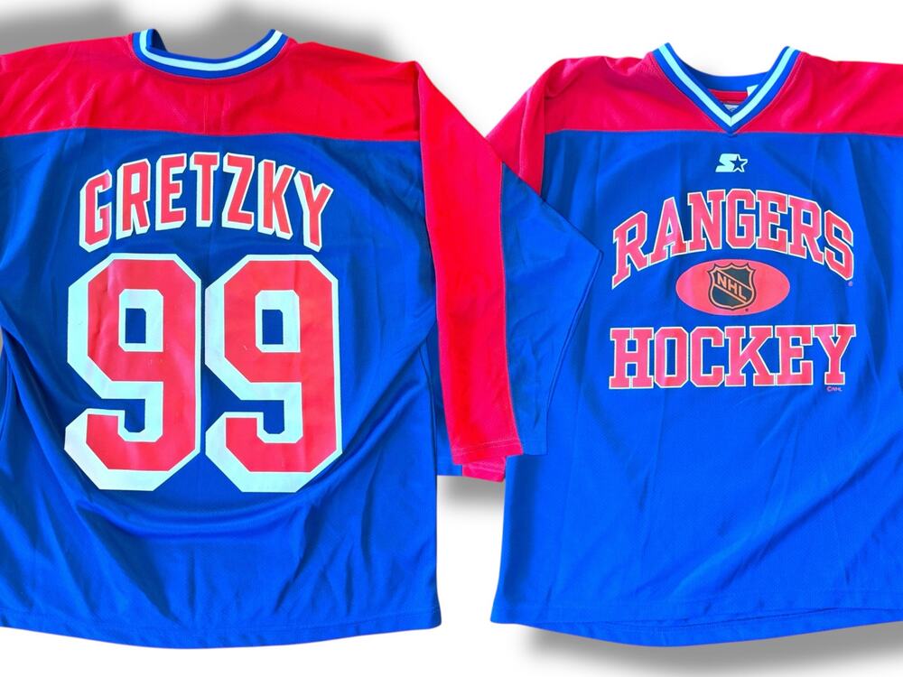 Vintage New York Rangers 90s STARTER Jersey Wayne Gretzky NHL Hockey 99 NY L